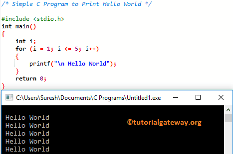 Simple Program to Print Hello World 2