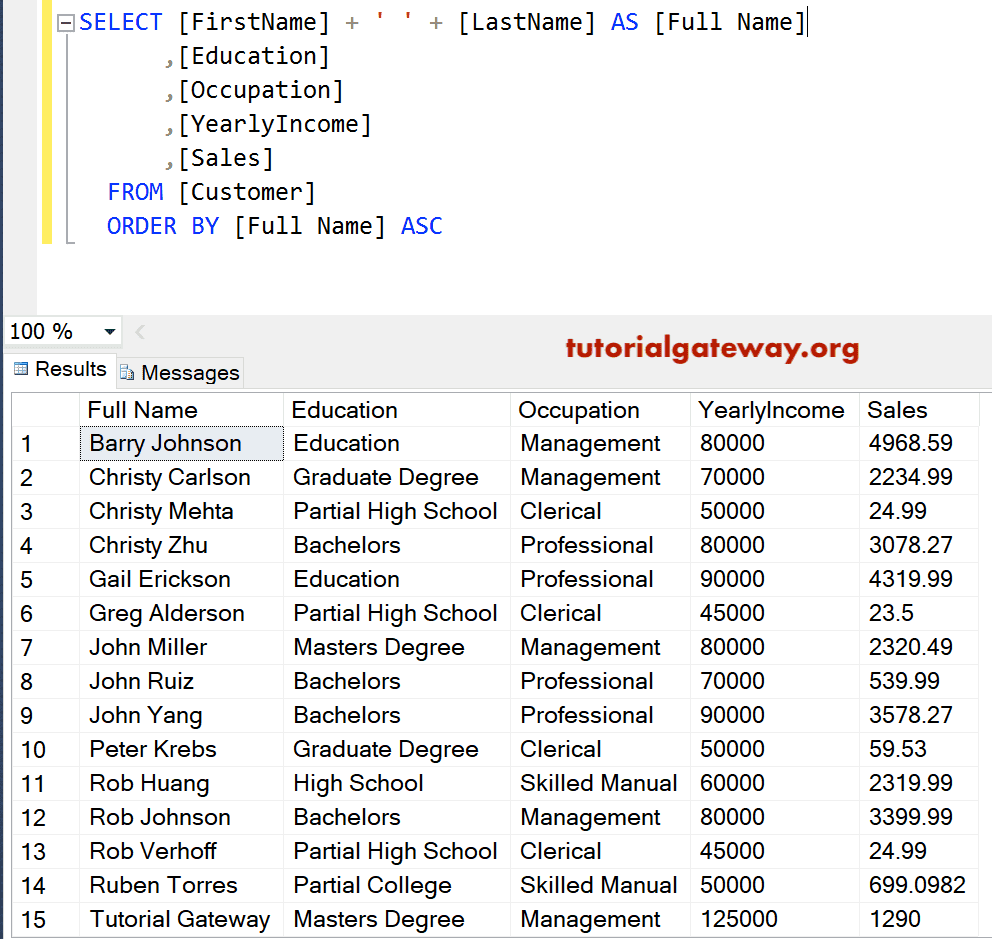 Asc using Alias Column