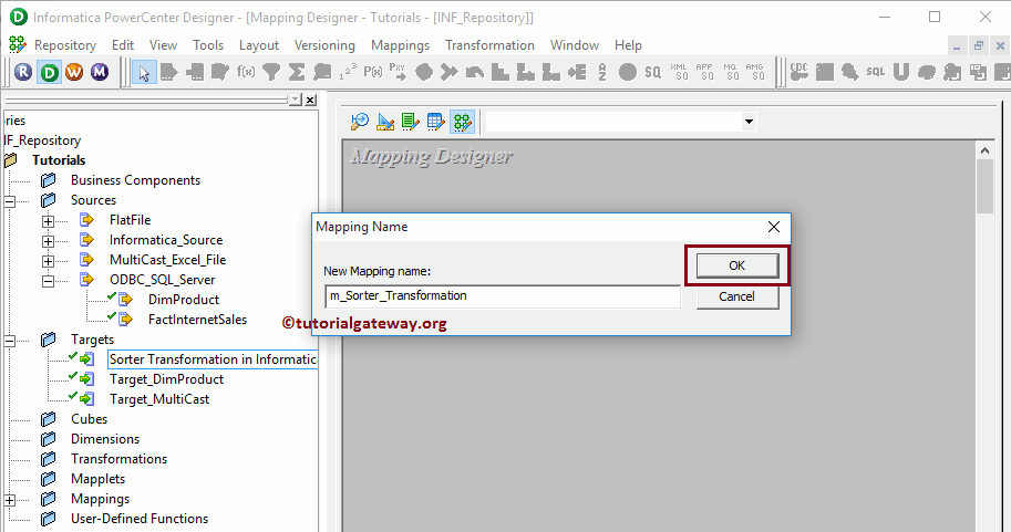Sorter Transformation in Informatica 3