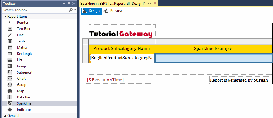 Add Sparkline From Toolbox
