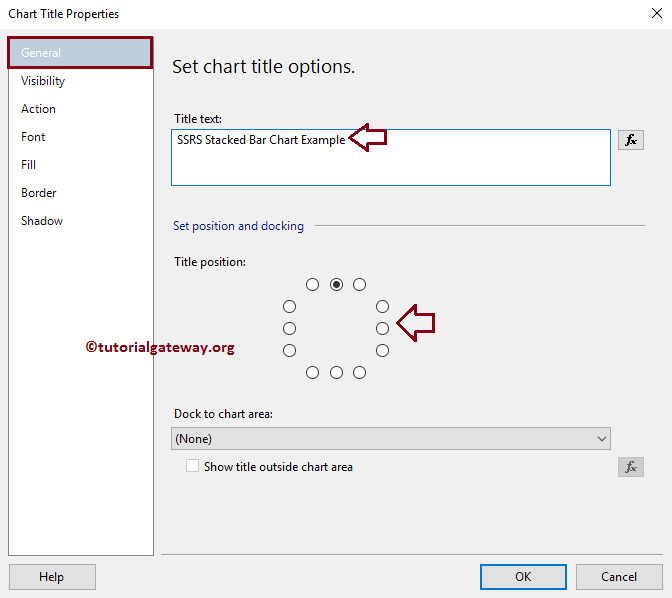 Stacked Bar Chart Title position