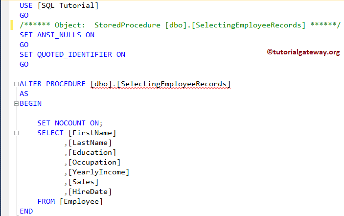Alter/Modify Stored Procedures by the Management Studio
