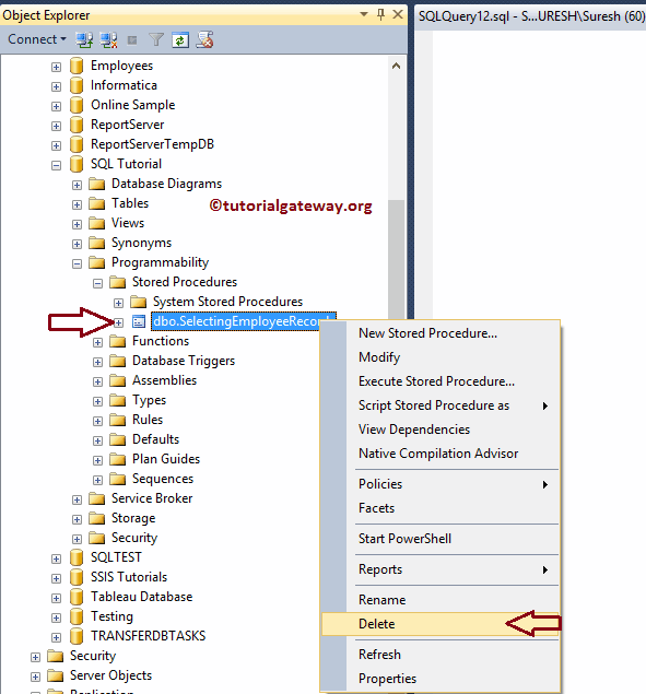 Delete SQL Server Stored Procedure 15