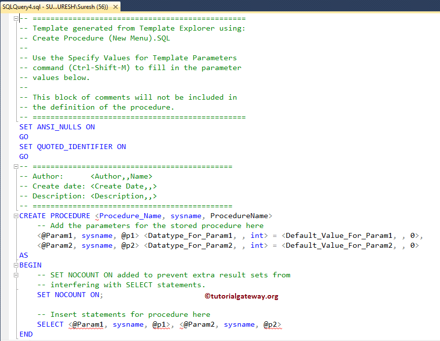 Auto Generated Stored Procedures Code 2