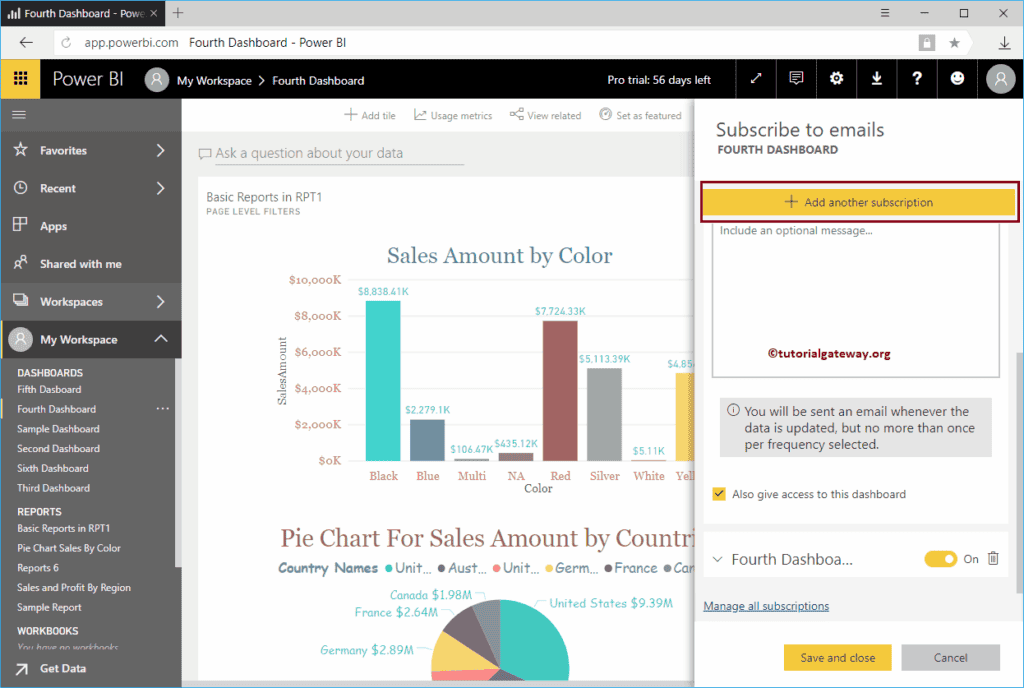 Subscribe Dashboard 7