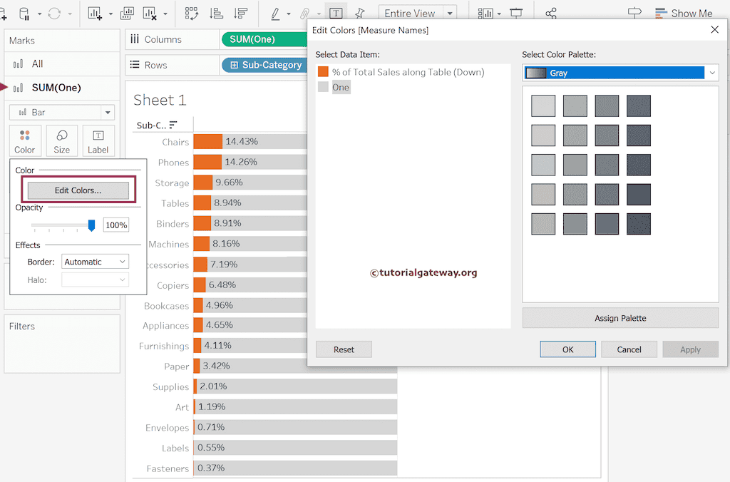 Progress bar chart Colors