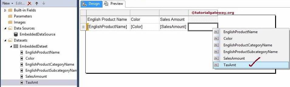 Add Columns to Table Report 7