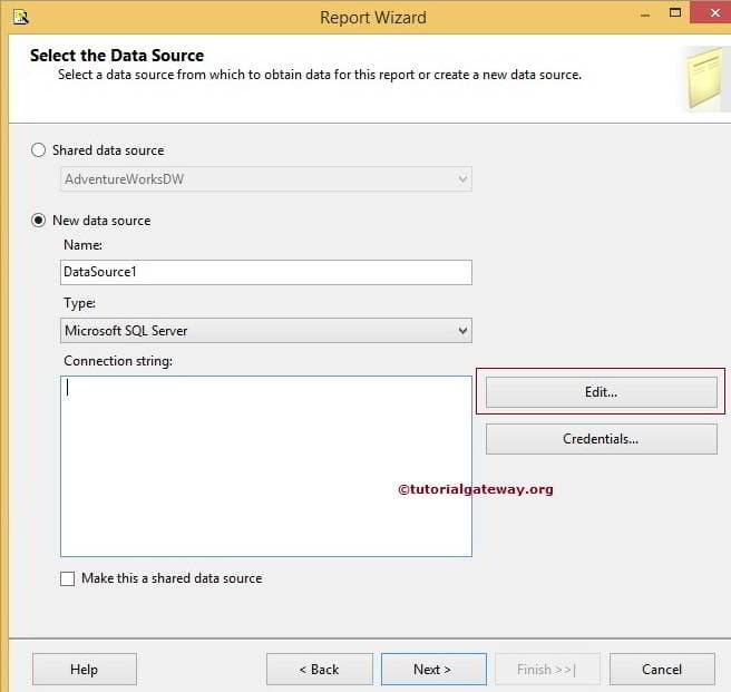 Create Table Using Report Wizard 3