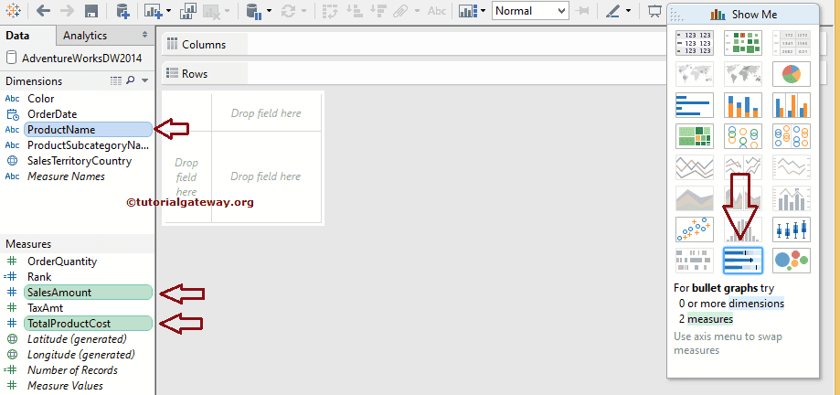 Tableau Bullet Graph Chart 1