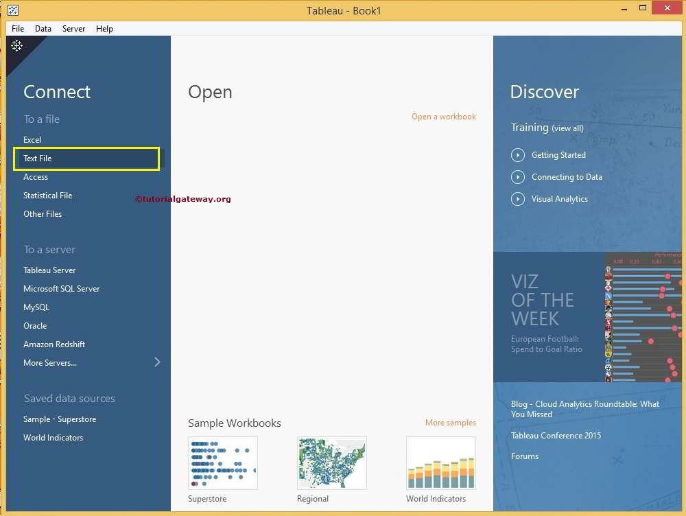 Connecting to Text File in Tableau 2