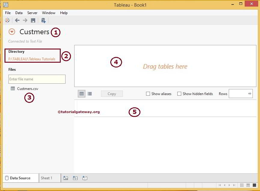 Connecting to Text File in Tableau 4
