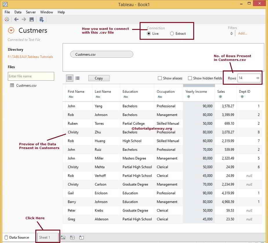 Connect Txt Live or Extract 1