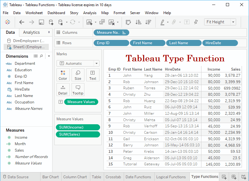 Tableau Conversion Functions 1