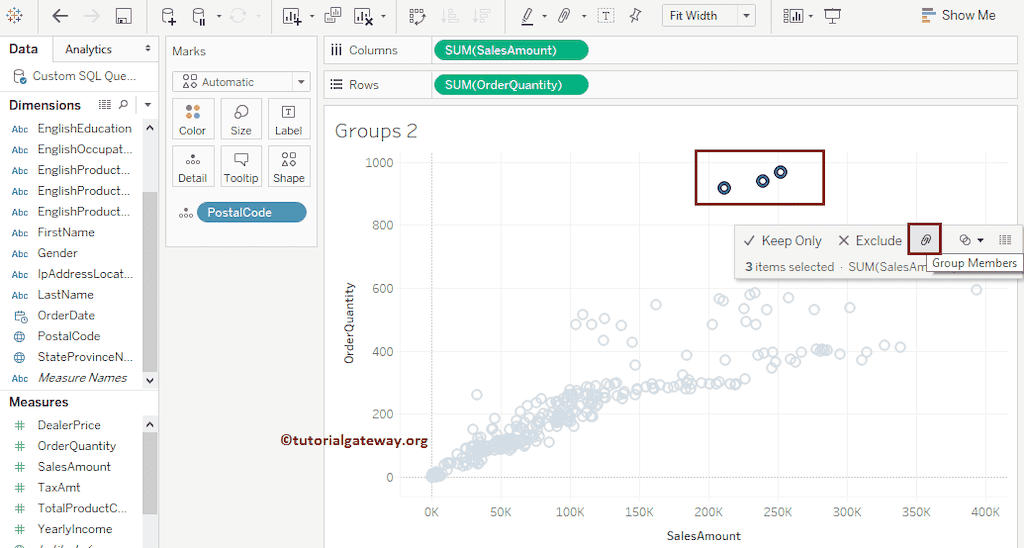 Add group members in Tableau