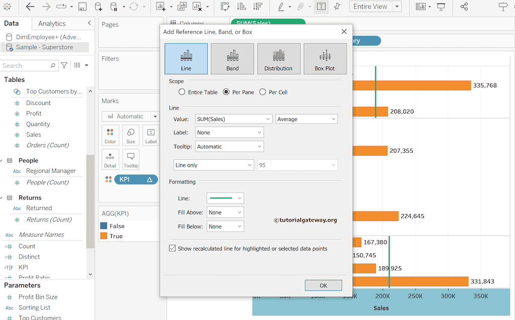 add reference lines to bar chart