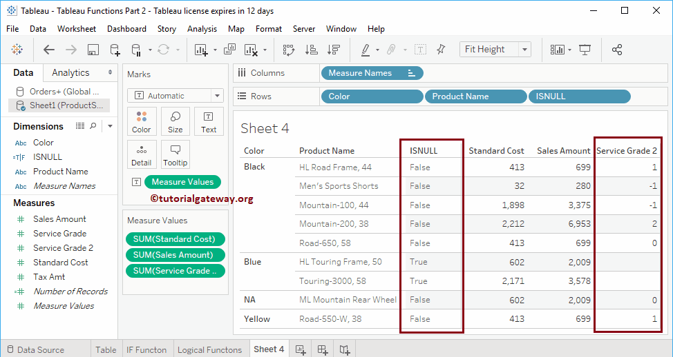 Tableau ISNULL function 13