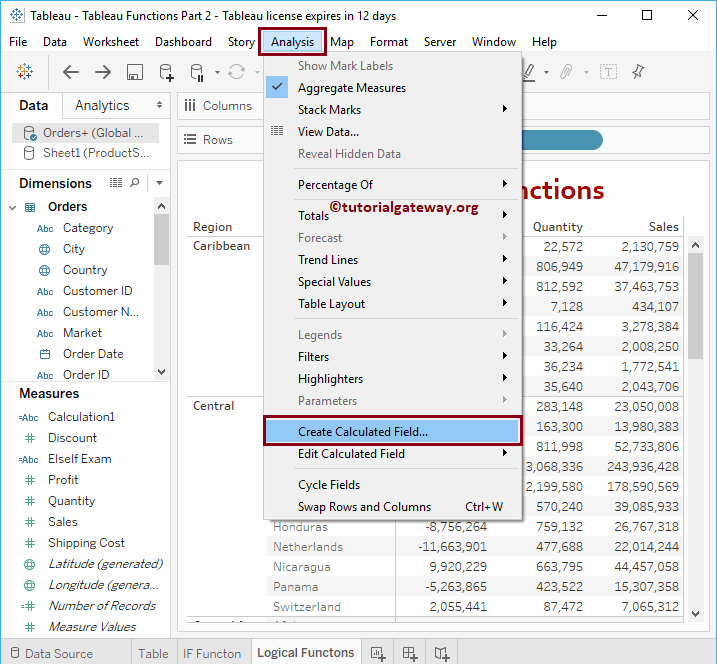 Create a Calculated Field 2