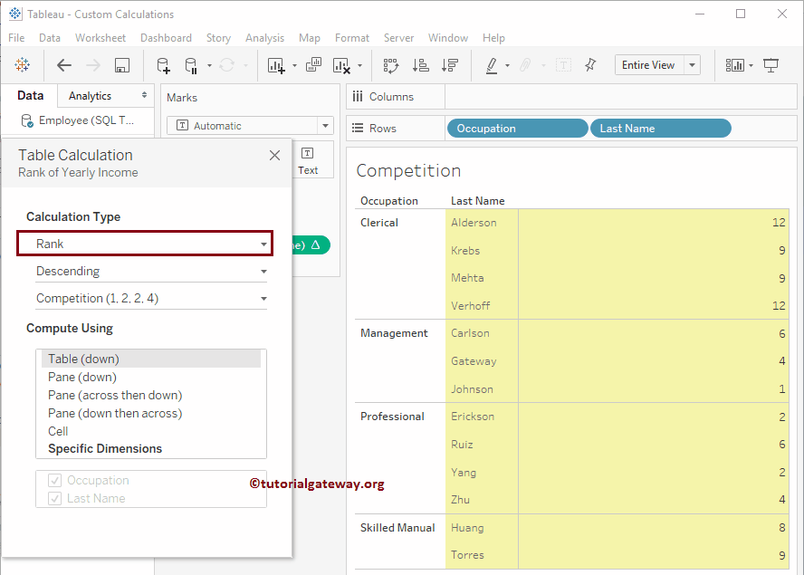Tableau Rank Calculation 18