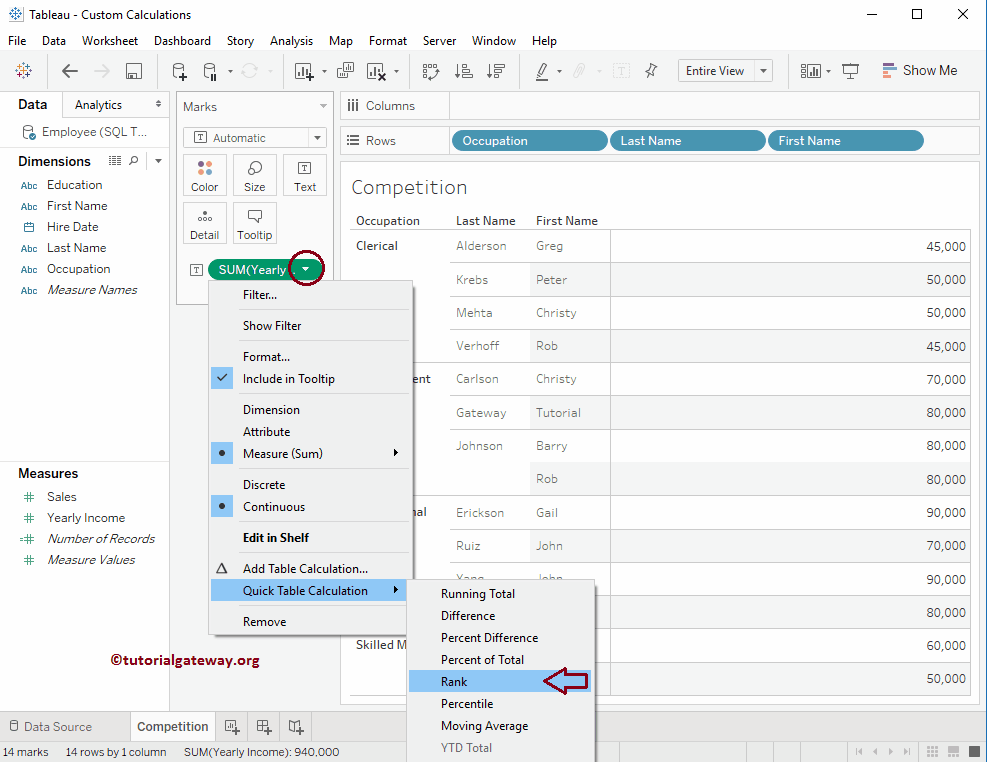Tableau Rank Calculation Basic 3