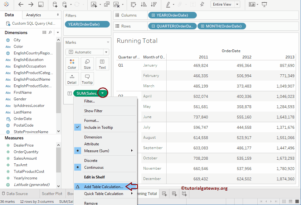 Tableau Running Total Calculation 4