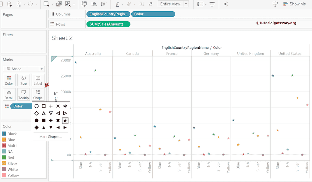 Change the shape of the Tableau Side-by-Side Circles Chart