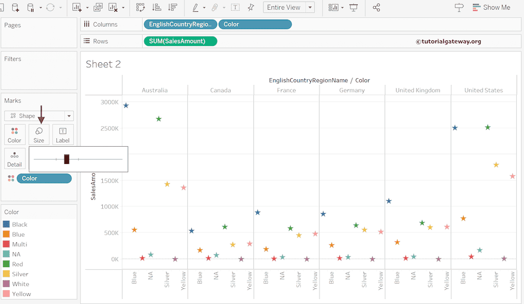Increase Tableau Side-by-Side Circles Chart size