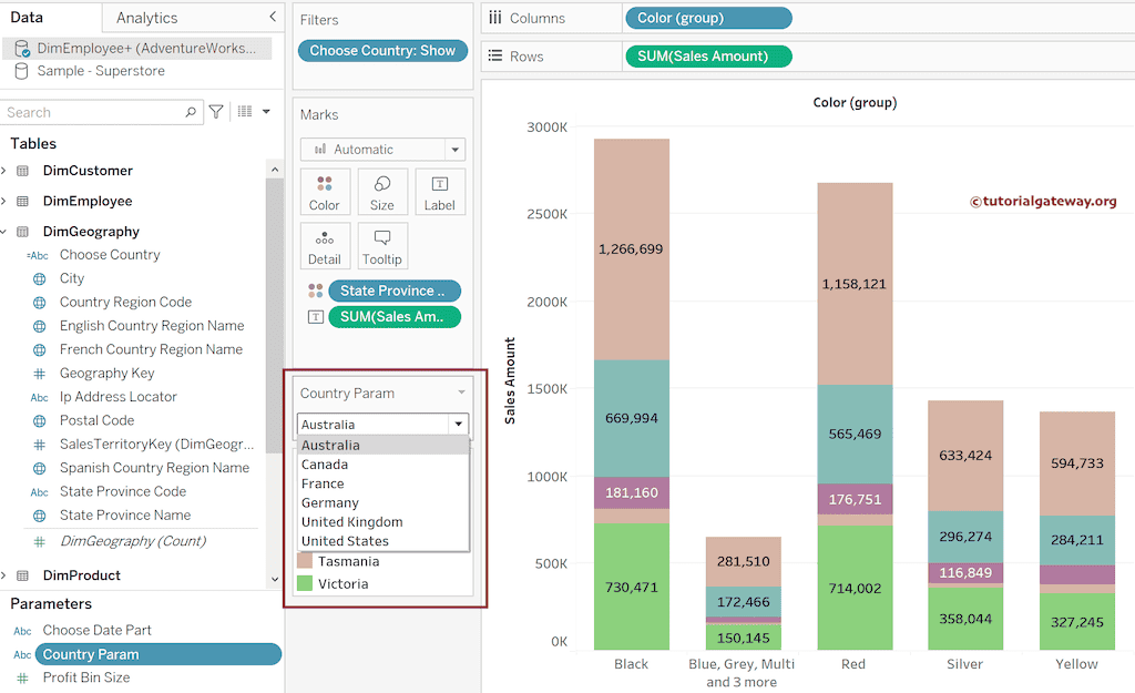 Tableau String Parameter