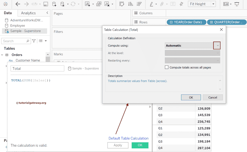 Tableau TOTAL Function 1
