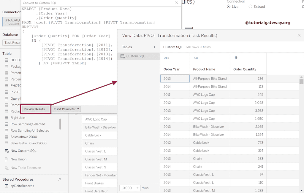 Tableau Unpivot Table Columns