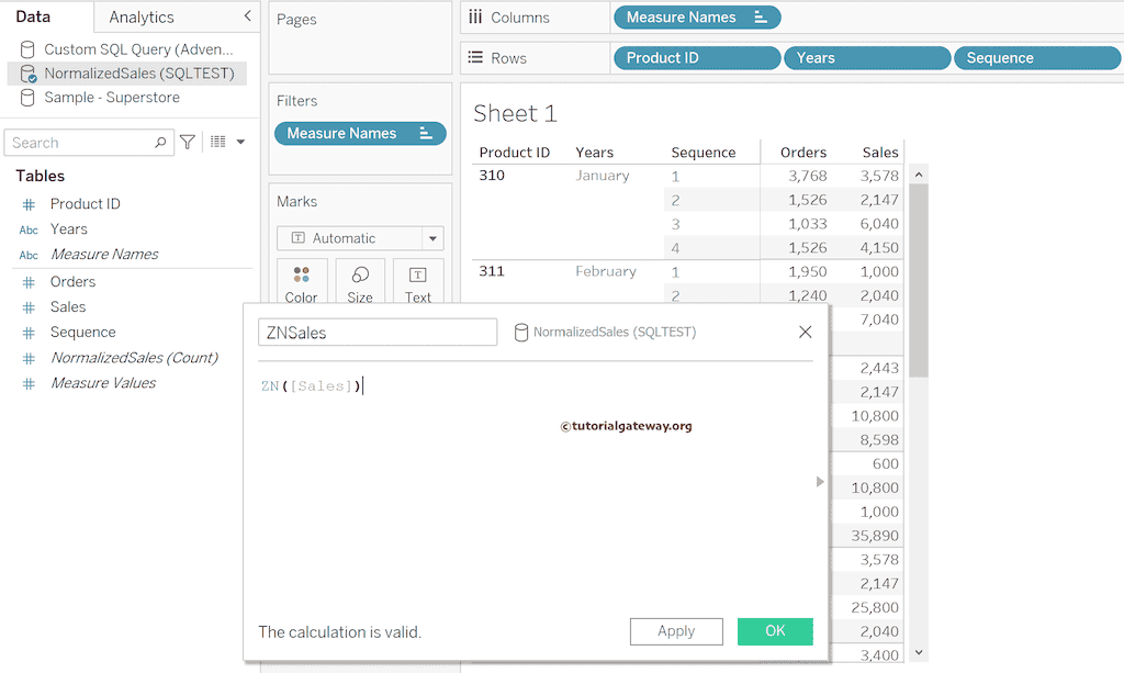 Tableau ZN Function 1