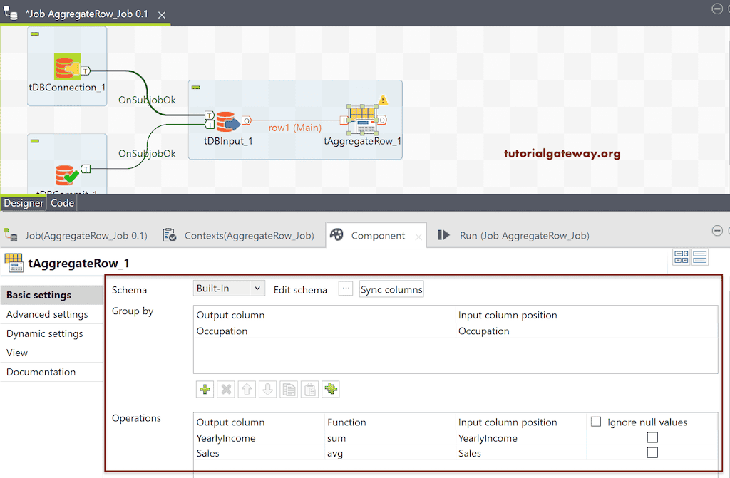 Talend Aggregate Row 10