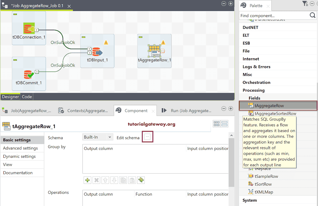 Talend Aggregate Row 3