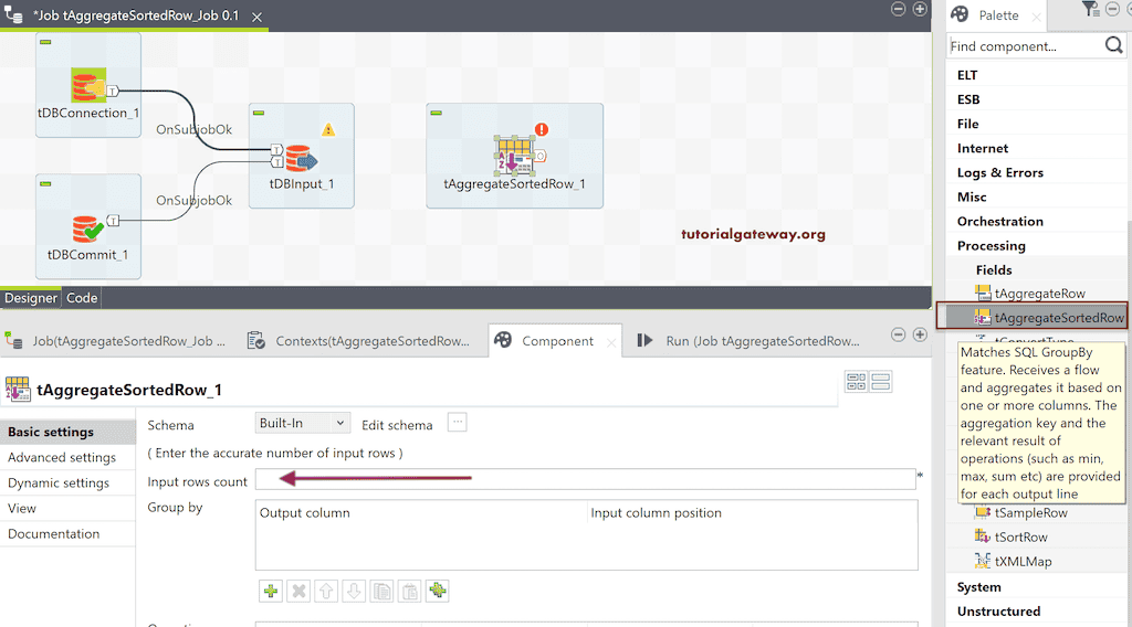Talend Aggregate Sorted Row 3