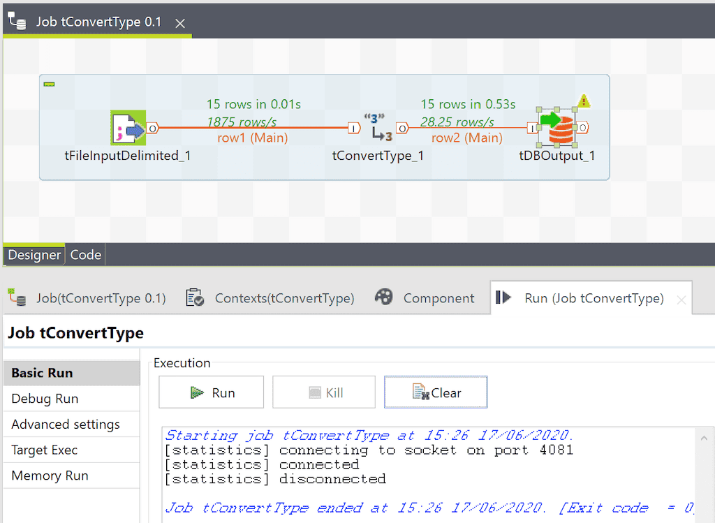 Run Talend Datatype Conversion Job