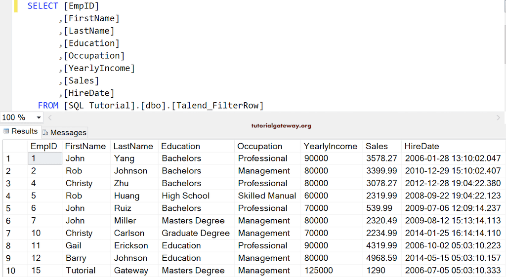 Logical Operator in Advanced options result Table