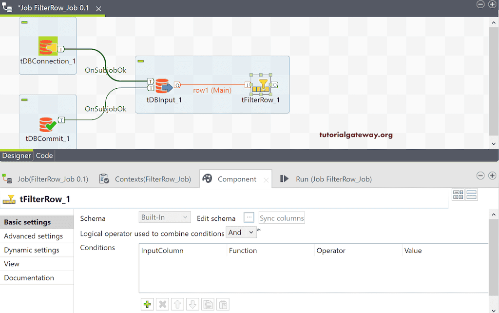 Talend Filter Rows 4