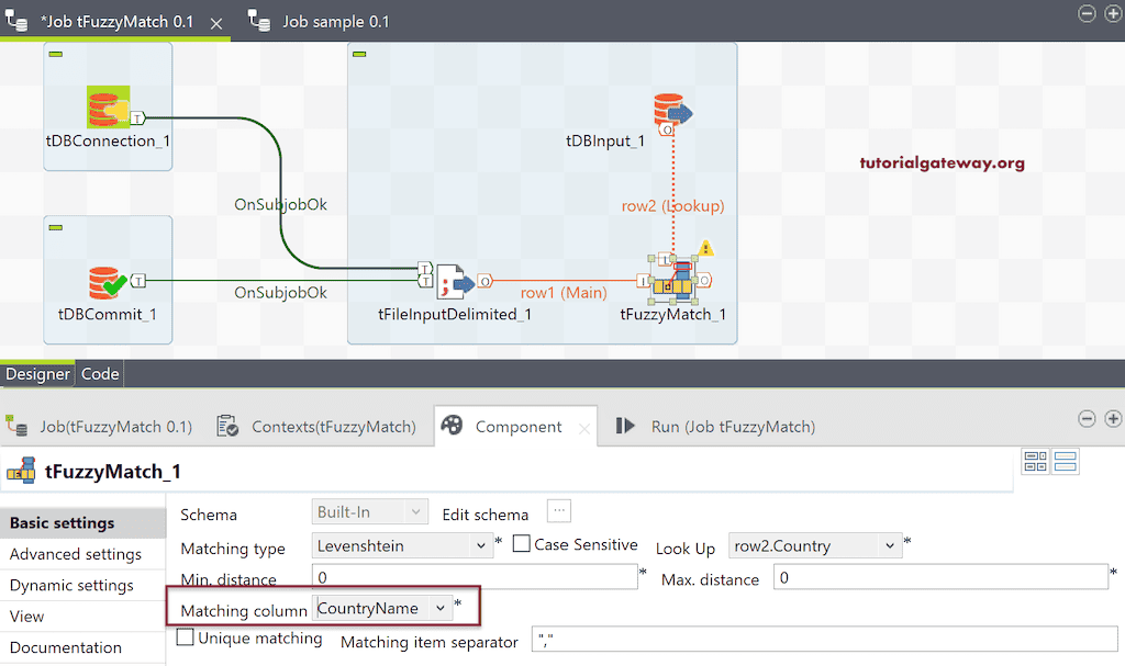 Talend Fuzzy Match 8