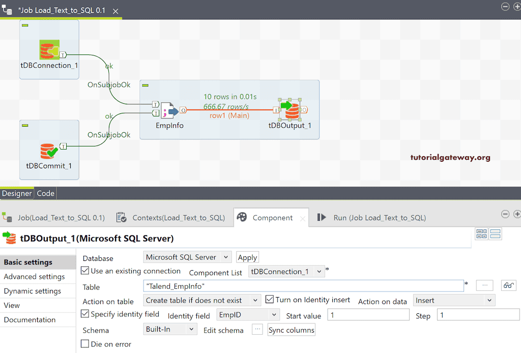 Talend Load Data from Text File to Database 14
