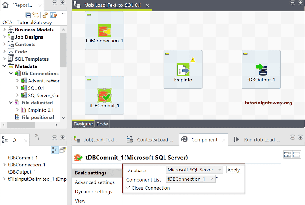 Talend Load Data from Text File to Database 4