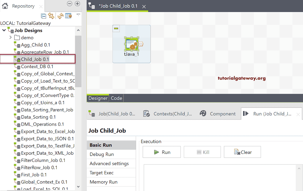Talend Parent Child Job 1