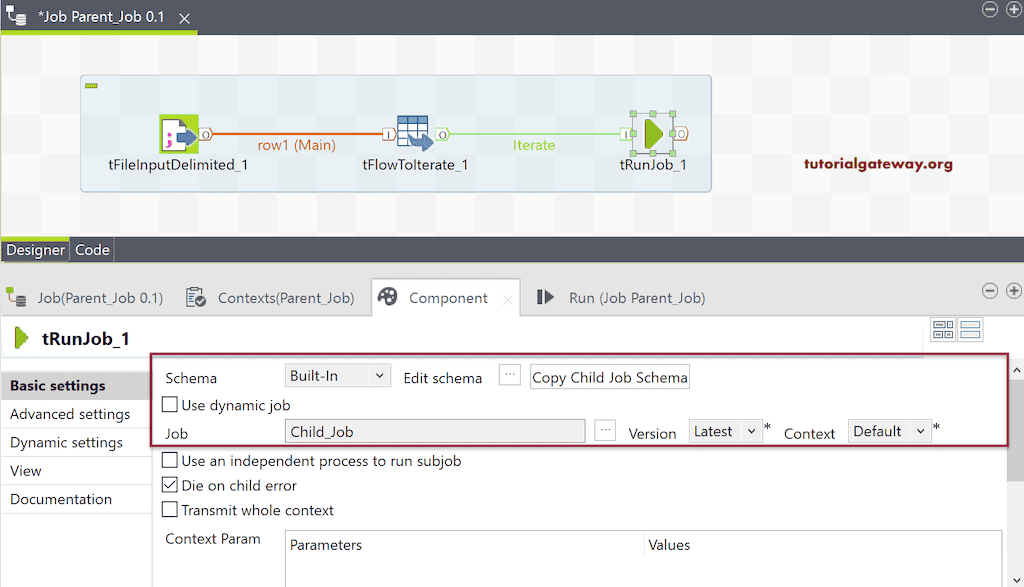 Talend Parent Child Job 8
