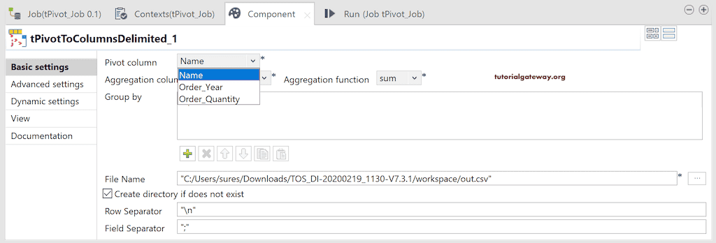 Talend Pivot Table Columns 5