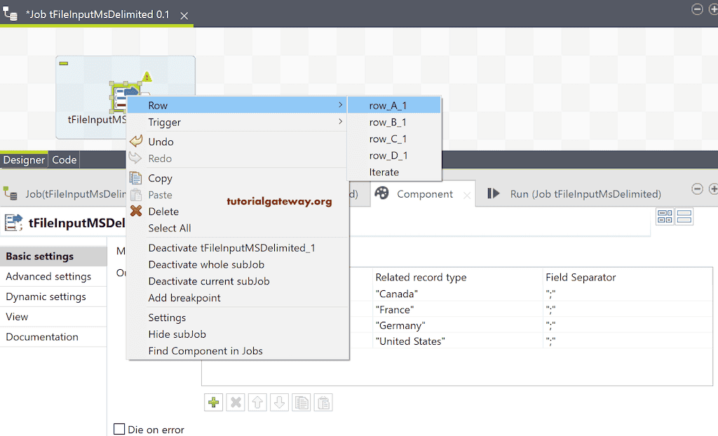 Talend Read Dynamic Multi File Structure 10