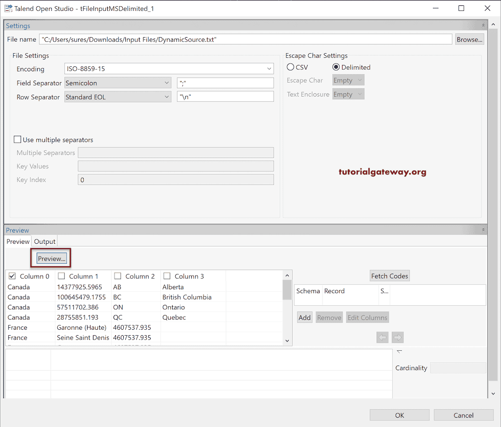 Talend Read Dynamic Multi File Structure 6