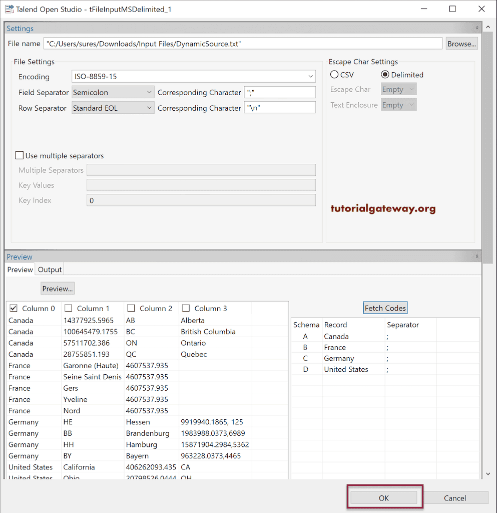 Use Multi-Separator option in Talend to Read Dynamic Multi File Structure