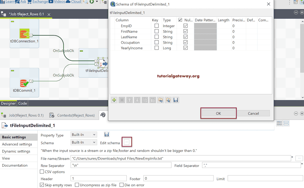 Talend Rejected Rows 2