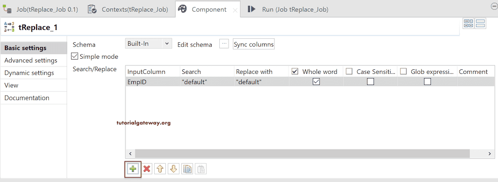 Add Columns under the Components Tab