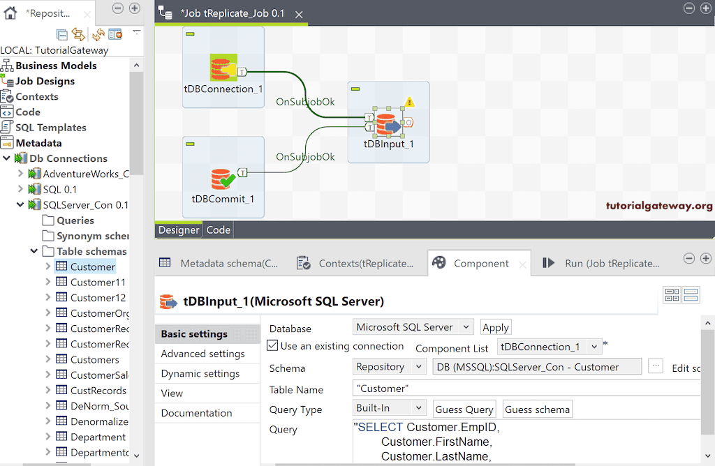 Configure the Source Table