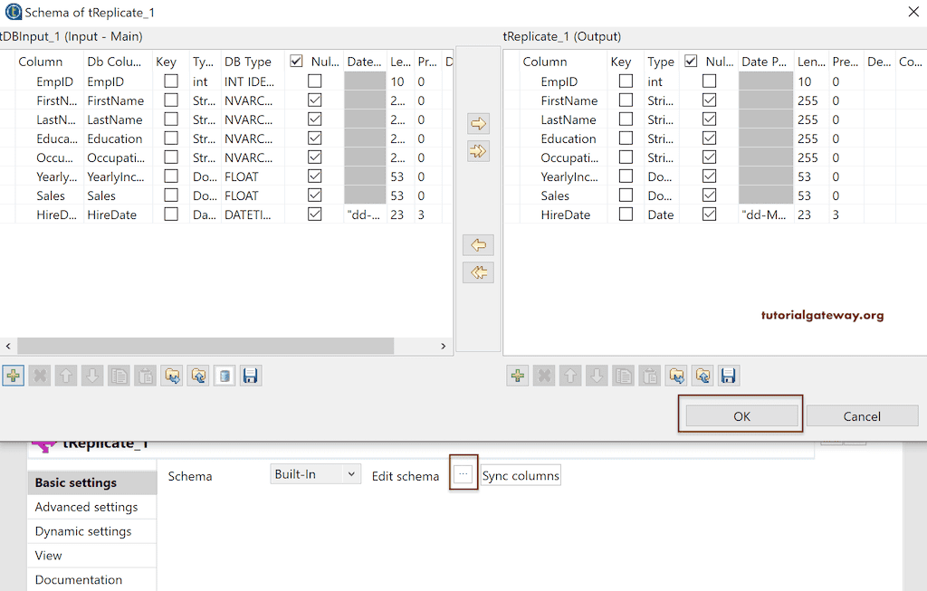 Edit Schema to check the Columns