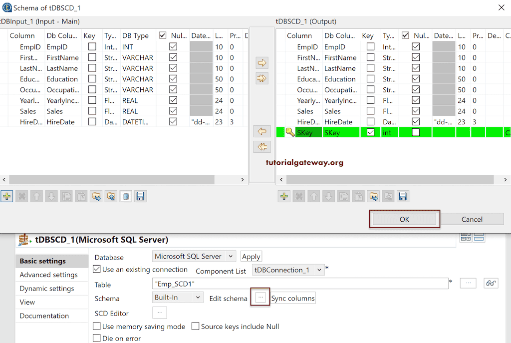 Edit Schema to check Columns